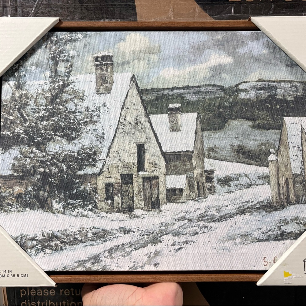 Snowy Town Burlap Wall Art - Hearth & Hand™ with Magnolia